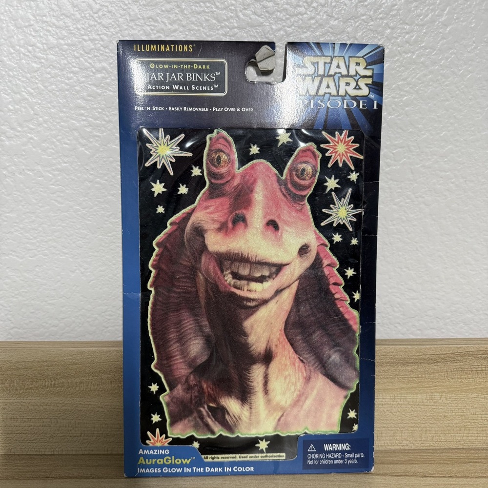 1999 Glow In The Dark Star Wars Episode 1‎ Jar Jar Binks Wall Scene Auraglow